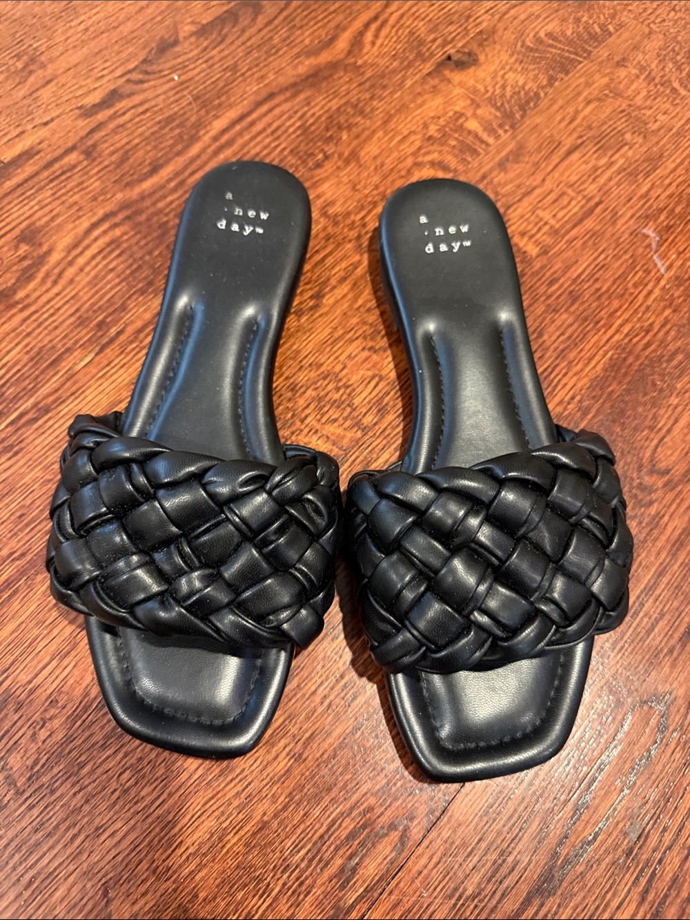 a new day Black Braided Slide Sandals